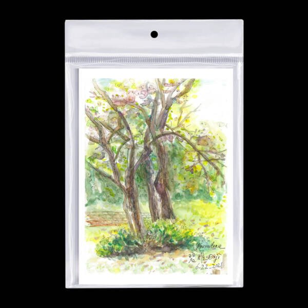 Watercolor Postcard 5"x7" Pasadena Tree