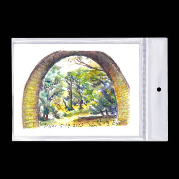 Watercolor Postcard 7"x5" Frejus Ruins France